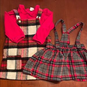 Holiday Jumper Matching Set - Red and Plaid, 18m